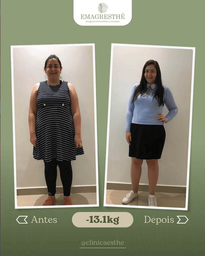 Antes e depois do programa Emagresthe em Curitiba: menos 13,1 kg